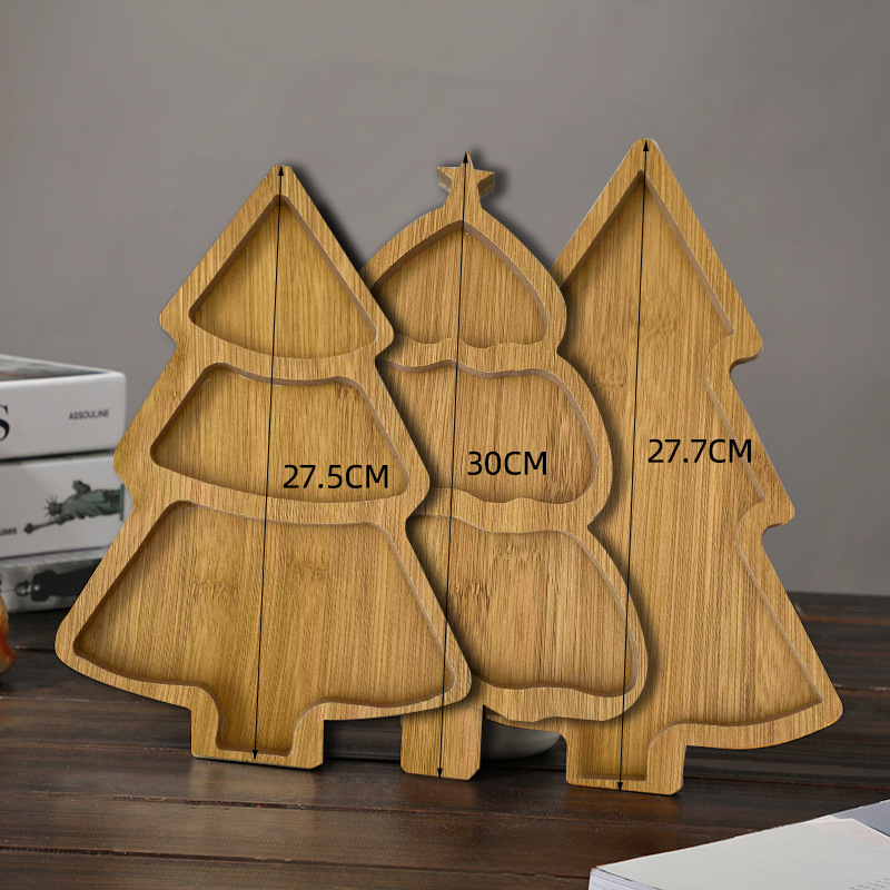 Christmas Plate Wooden Tray Xm - огляд і ціна Xmas Food Snacks