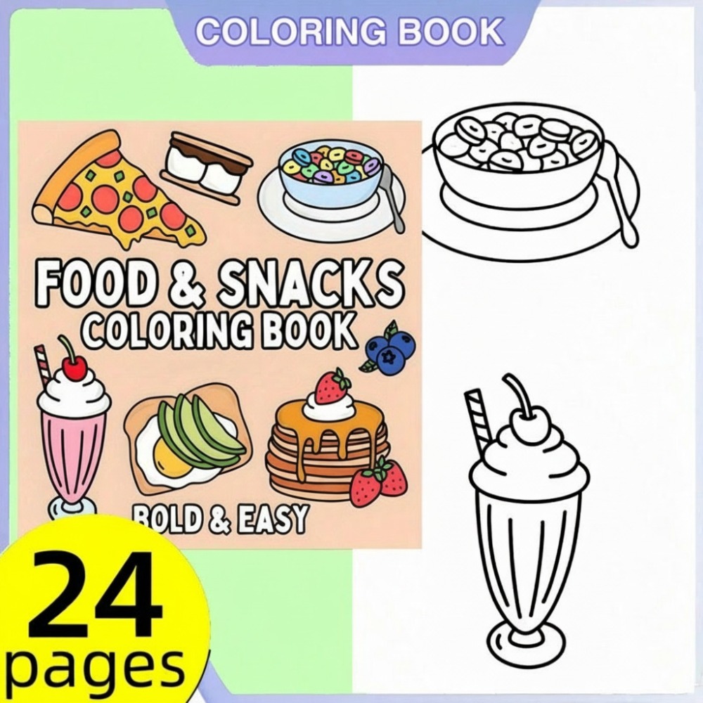 Food and Snacks Coloring Book  - огляд і ціна Food And Snacks Coloring Pages
