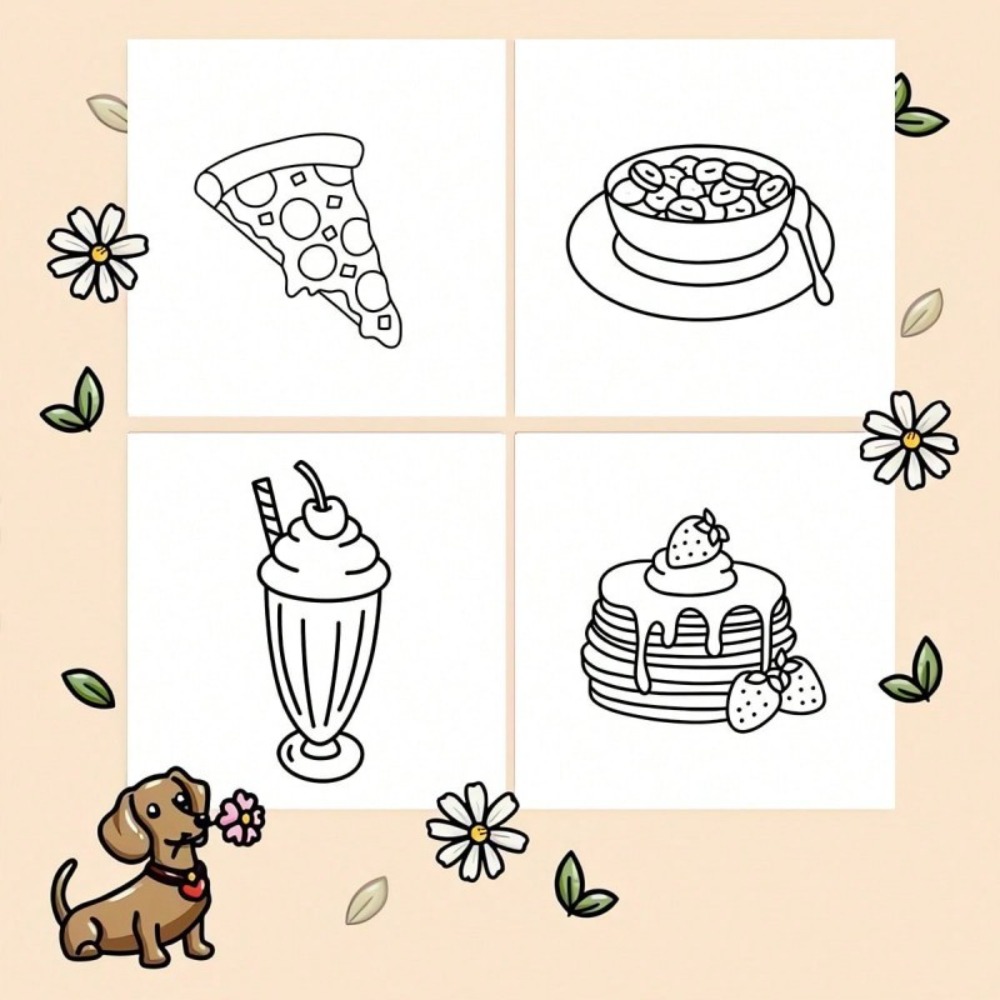 Food and Snacks Coloring Book  - огляд і ціна Food And Snacks Coloring Pages